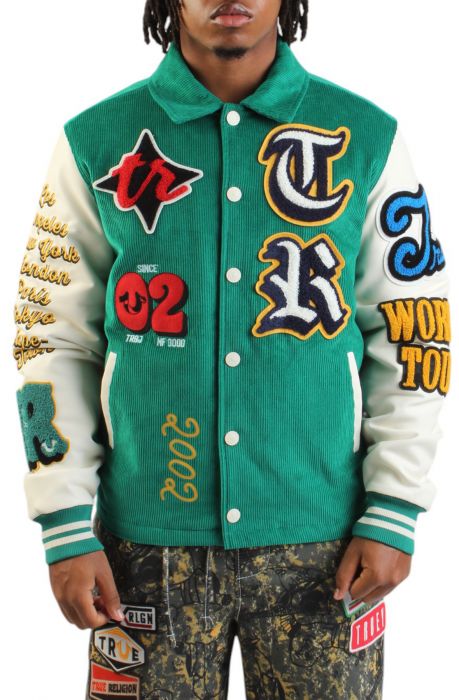 CORDUROY VARSITY JACKET Green