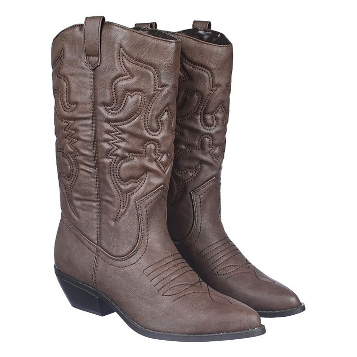 SODA Women's Low Heel Western Boot RenoS FD RENOS/DK TAN PU Shiekh