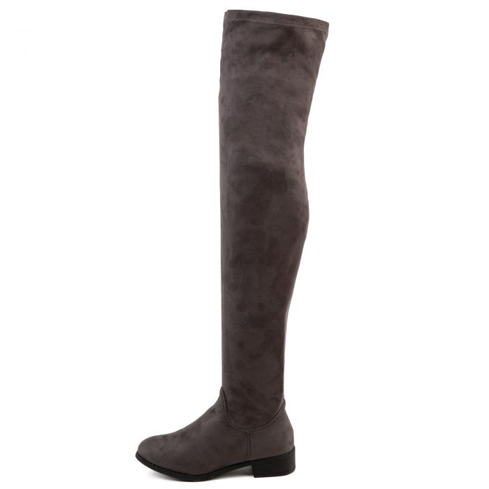 Olympia-20th Over The Knee Boots Grey Suede