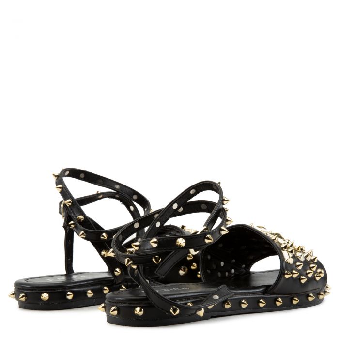 SHIEKH Movi-01 Studded Flat Sandals MOVI-01-BLK - Shiekh