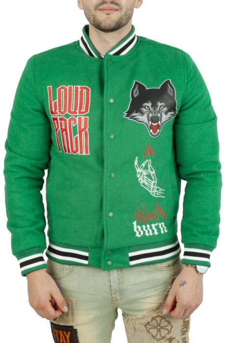 Loud Pack Varsity Jacket Green/Black