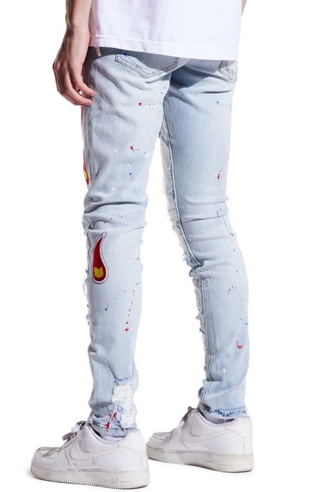 White Patchwork Light Blue