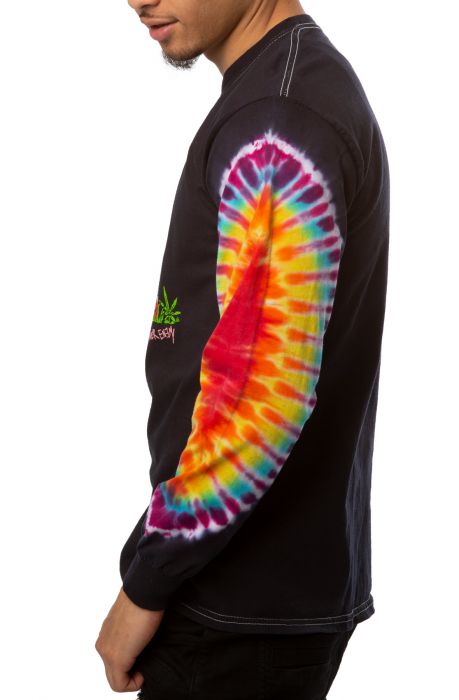 Acid Bath Long Sleeve Tie Dye Tee Black Tie Dye