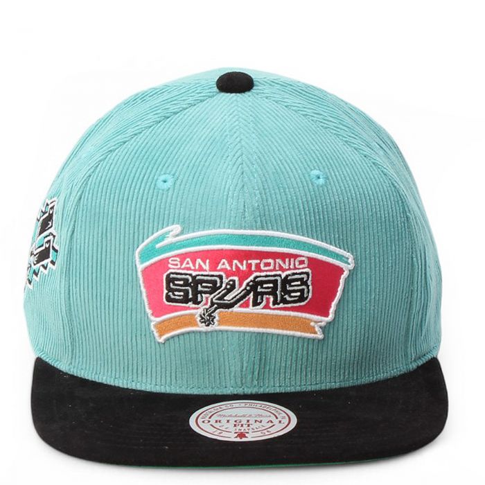 NBA San Antonio Spurs Hardwood Classics Sueduroy Snapback Hat Turquoise/Black