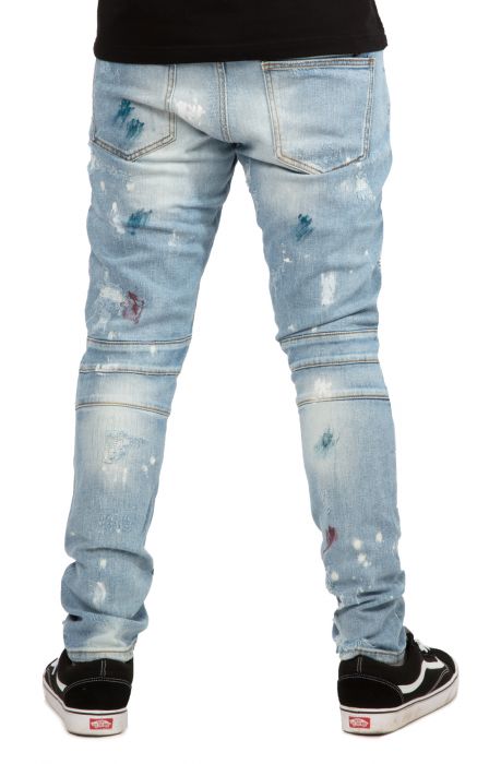 Anderson Biker Denim in Vintage Blue blue