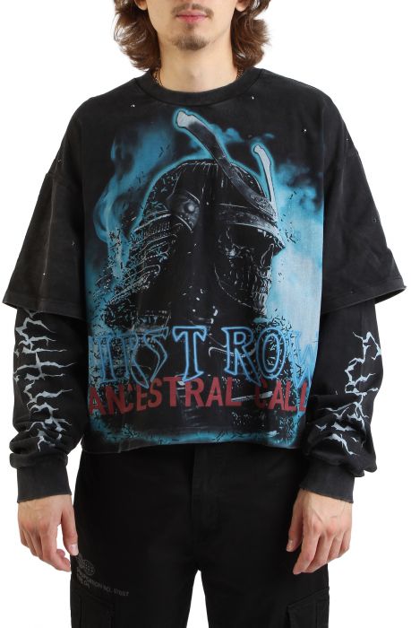 Ancestral Call Silent Sentinel Washed Twofer T-Shirt  Black