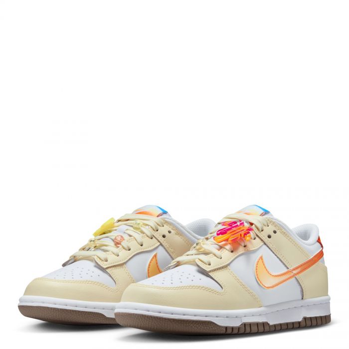 Grade-School Dunk Low White/Multi-Color-White-Glacier Blue