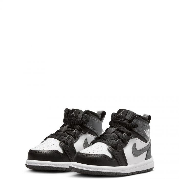 Toddler Jordan 1 Mid Black/Iron Grey-White