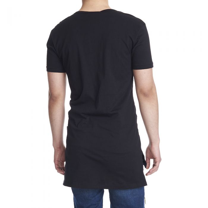 Men's SQ. Bottom Long Tee COTTON BLACK