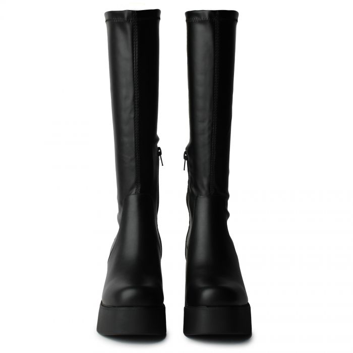 Jezzi-S Platform Heel High Boot  Black