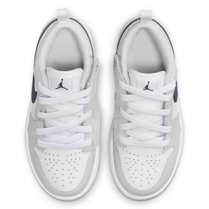 Pre-School Jordan 1 Low Alt White/Midnight Navy-Neutral Grey