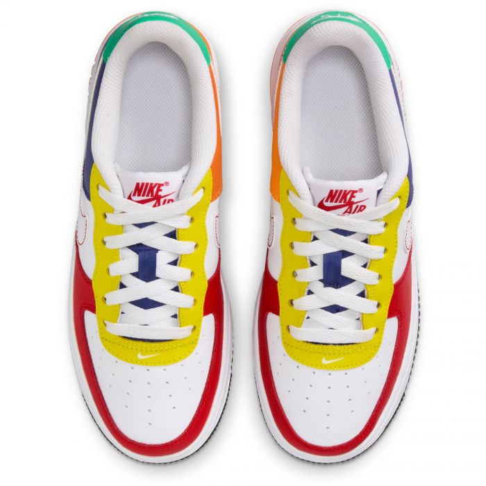 red and blue nike air force 1 lv8
