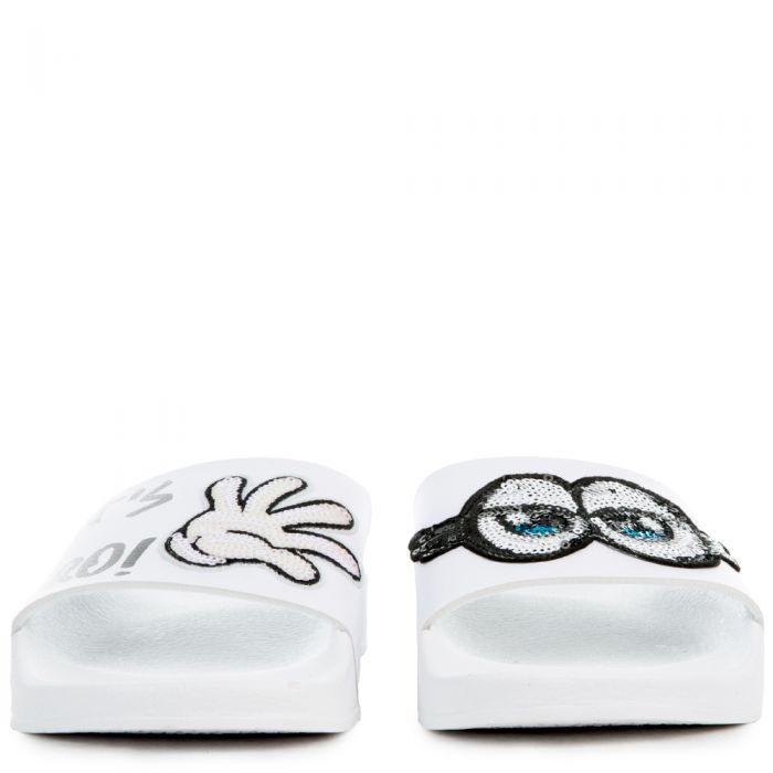 The What Up Bro Slides in White and Black White/Black