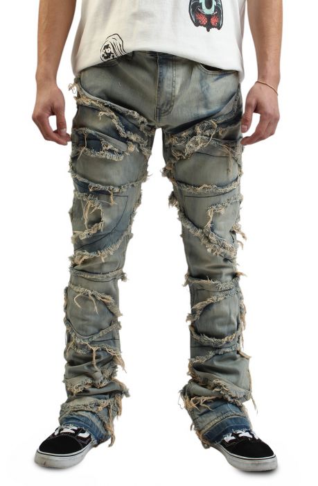 Chaos Stacked Shredded Jean