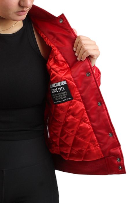 NFL Women's San Francisco 49ers Satin Jacket  Red