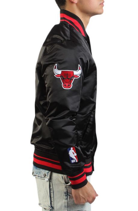 NBA CHICAGO BULLS CITY RANSOM SATIN JACKET Black/Red
