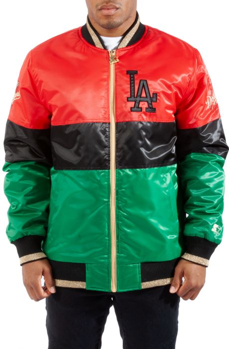 Los Angeles Dodgers Black History Month Jacket Red/Black/Green/Gold