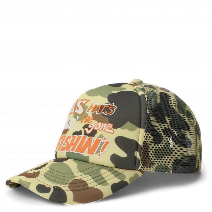 Smiley Camo Trucker Hat Green/Camo