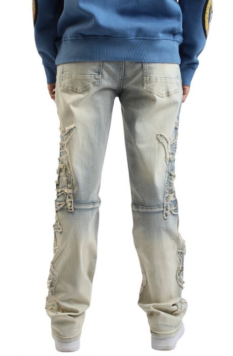 SMOKE RISE Dystopia Straight Denim Jeans JP25126SK-OMBRE