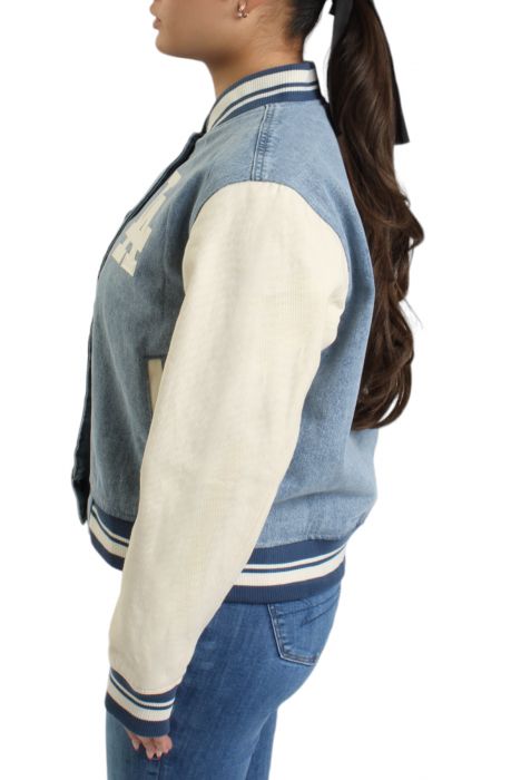 Los Angeles Dodgers Denim Varsity Jacket  Denim