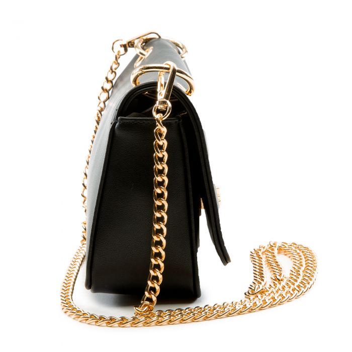 Gold Chain Crossbody Bag Black