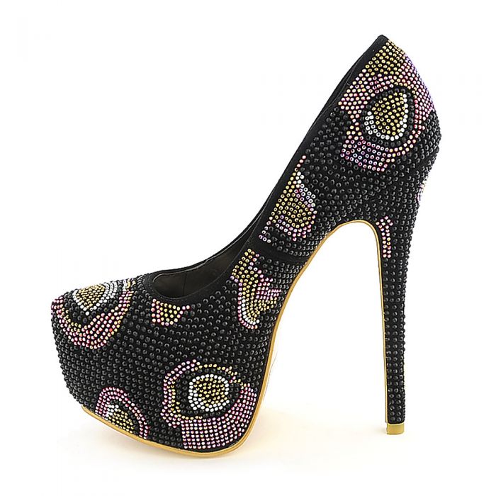 082 Platform Heel Black/Purple/Gold