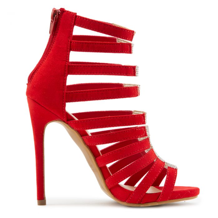 LILIANA Phantom-1 Caged Heels PHANTOM-1 RED - Shiekh