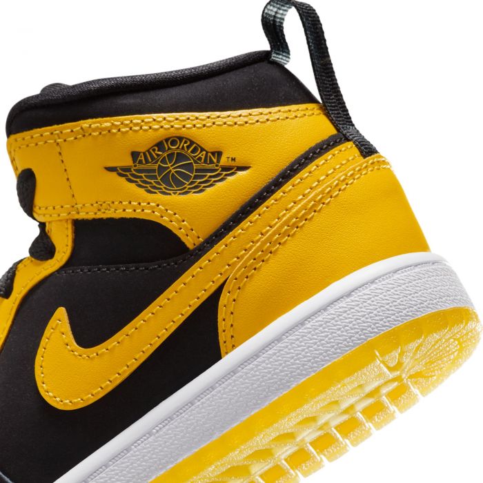 Pre-School Jordan 1 Mid SE BLACK/VARSITY MAIZE-WHITE