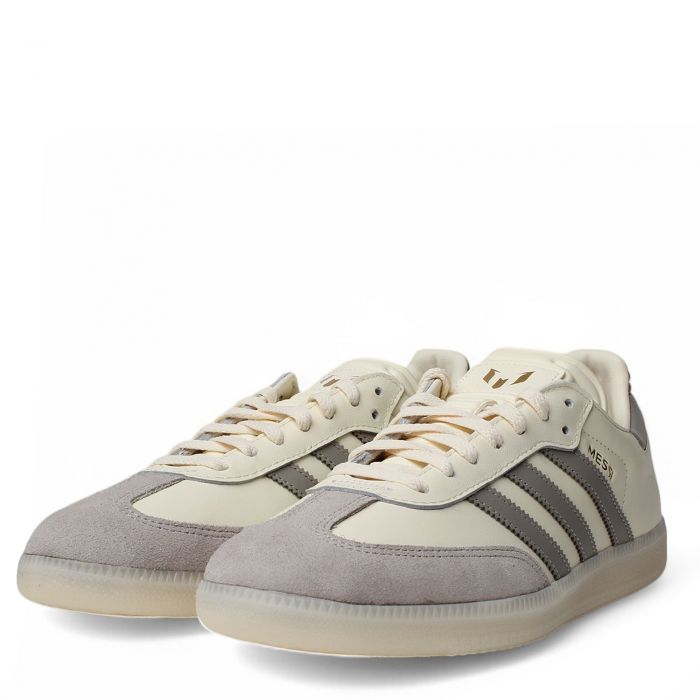 Samba Messi Indoor Soccer Shoes Cream White / Light Brown / Gold Metallic