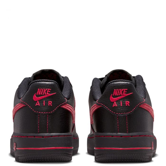 Grade-School Air Force 1 LV8 Black/University Red-Black-Black