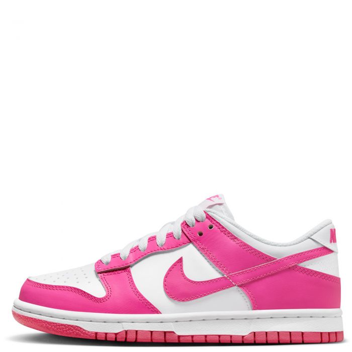 Grade School Dunk Low  White/Laser Fuchsia