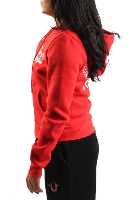 CLASSIC WINGED CRYSTAL ZIP HOODIE FLAME SCARLET