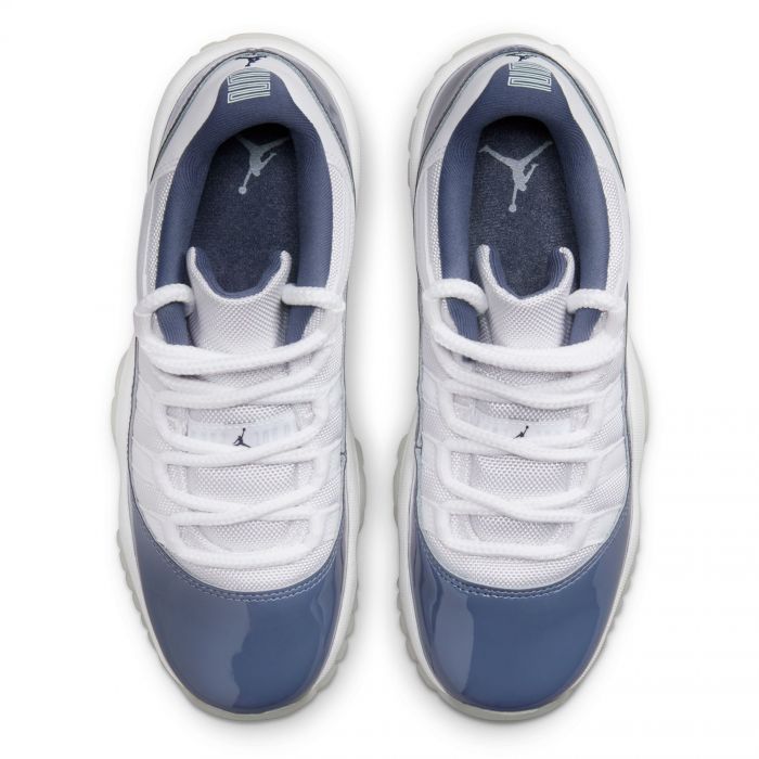 Grade School Air Jordan 11 Retro Low White/Midnight Navy-Diffused Blue
