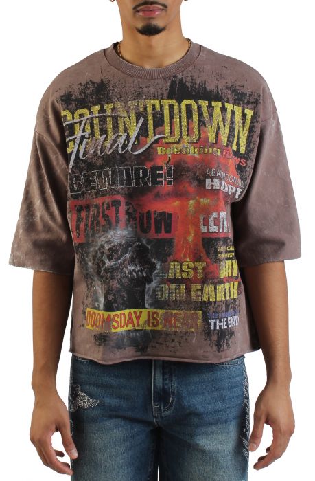 Countdown Cropped T-Shirt  Cafe Brown