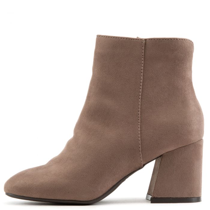 Moody-01 Square Toe Booties Taupe
