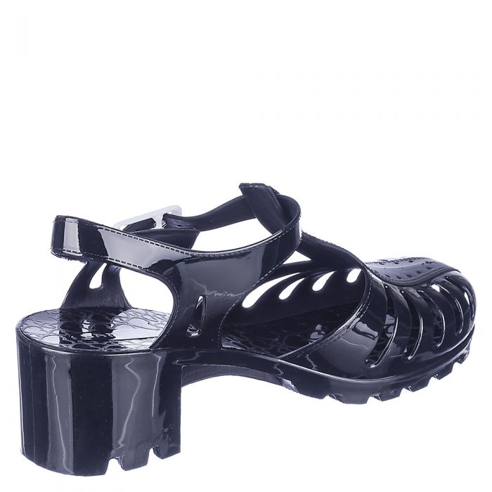Sugar-01 Low Heel Jelly Sandal Black