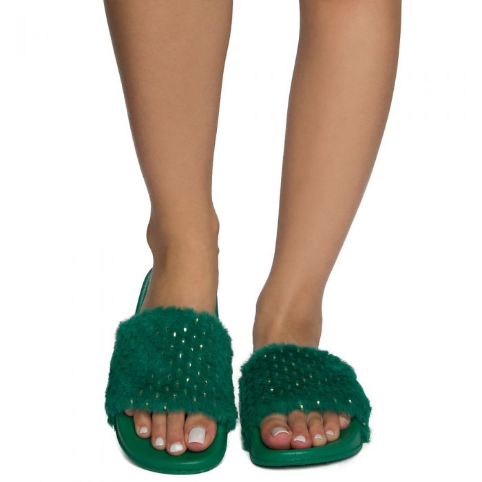 Women's Cozy-82s Slides Green