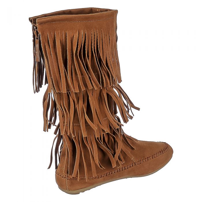 Women's Fringe Pocket Boot Cherokee-03 Tan