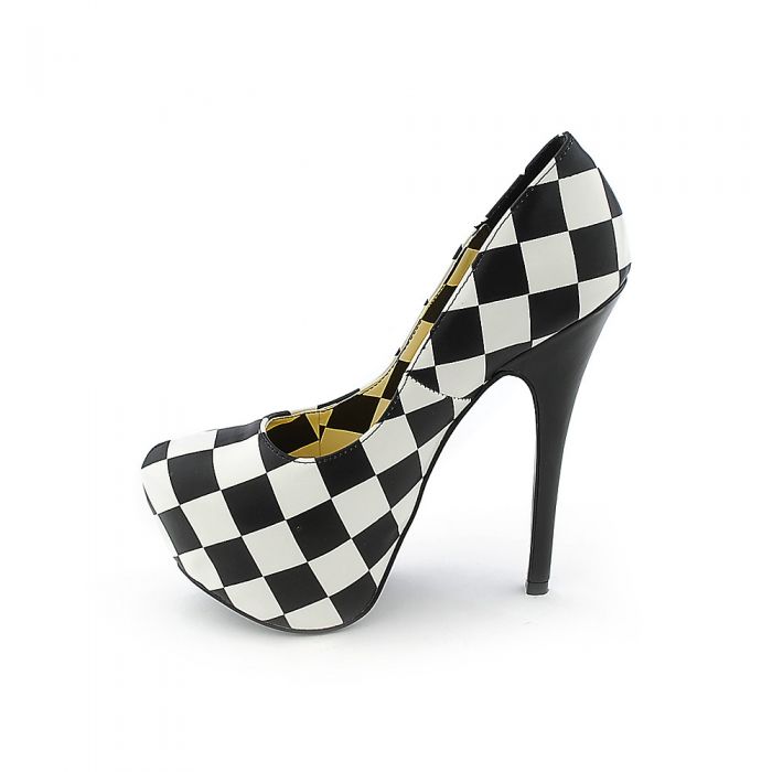 Stiletto Heel 018 Black/White Checker