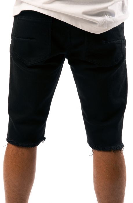 Aphex Puff Print Denim Shorts Black