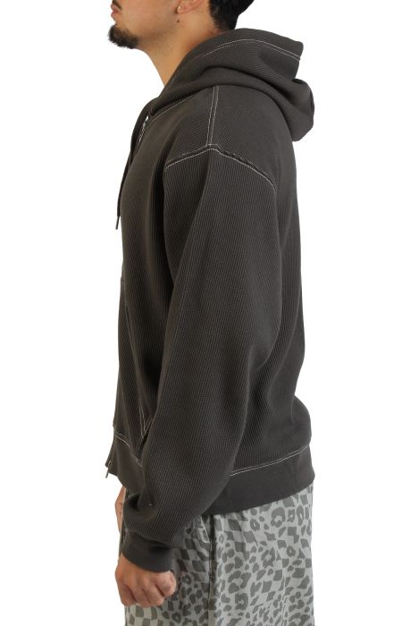 Skate Zip Thermal Hoodie Faded Black