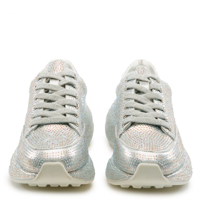 Queendom-2 Chunky Bedazzled Sneaker Silver