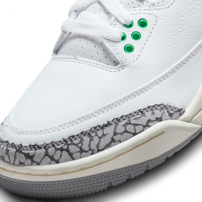Air Jordan 3 Retro White/Varsity Red-Lucky Green