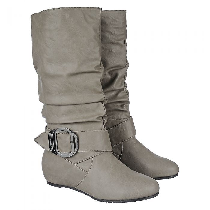 SHIEKH Women's Mid-Calf Pocket Boot Candies-76AP CANDIES-76AP/GREY - Shiekh