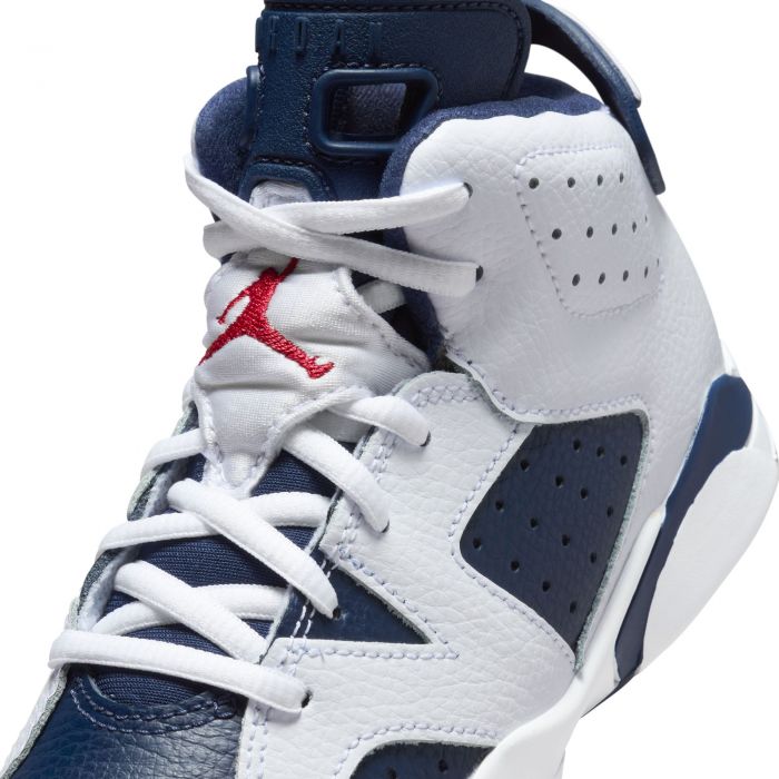 Pre-School Jordan 6 Retro White/Varsity Red-Midnight Navy