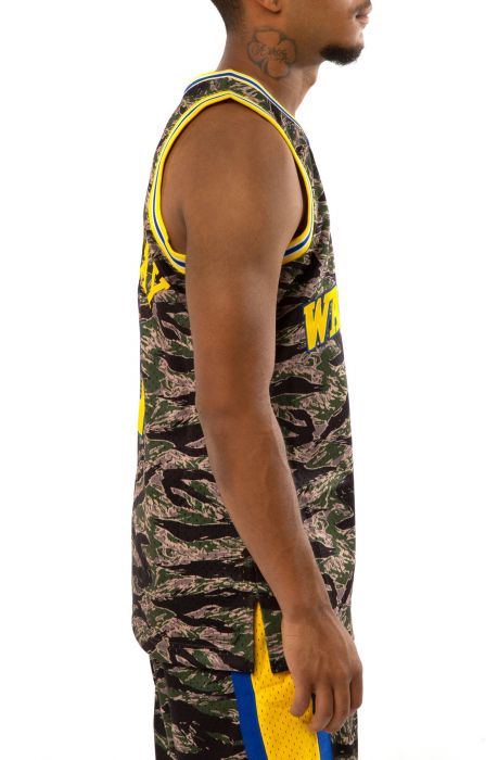 Golden State Warriors Tim Hardaway 1986-87 Tiger Camo Swingman Jersey Camo
