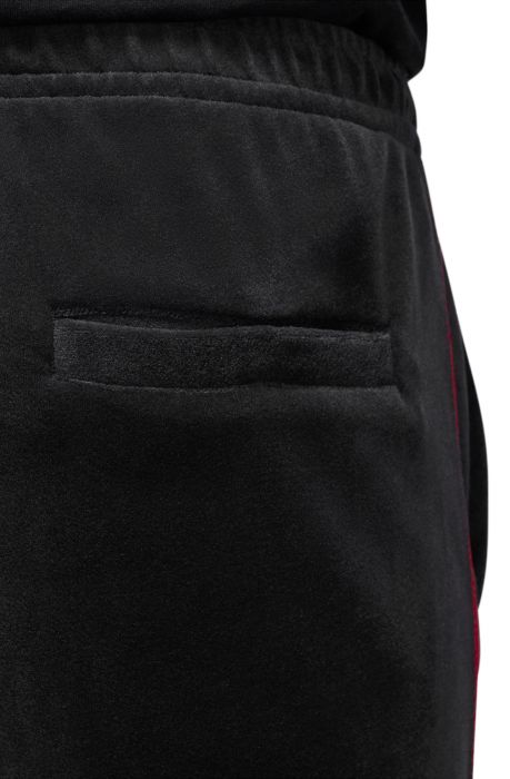 Brooklyn Velour Track Pants Black/Gym Red