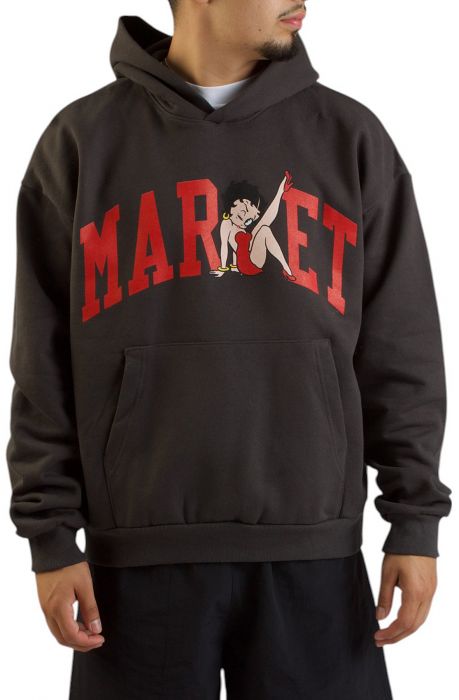 Betty Boop Arc Hoodie  Washed Black