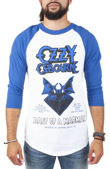 Diary Of A Madman Raglan Tee White/Black/Blue