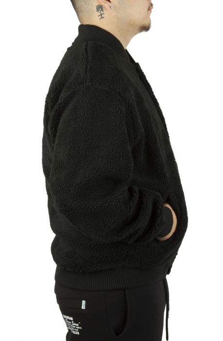 Hive Sherpa Button Sweatshirt Black